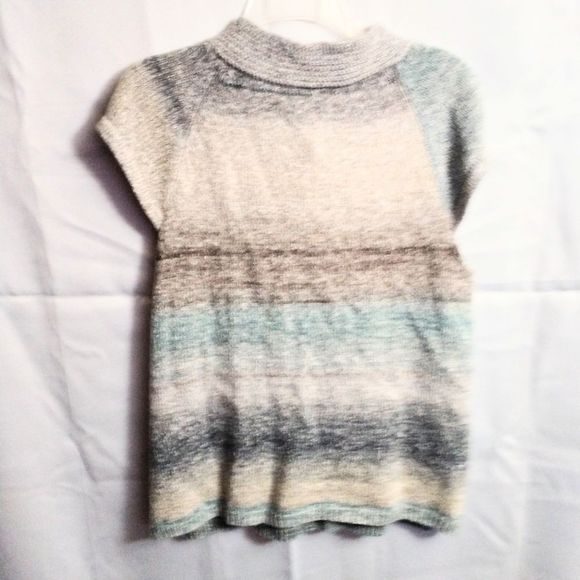 Westbound Women Multi Color Short Sleeve One Button Cardigan Sweater Sz L - Picture 6 of 6